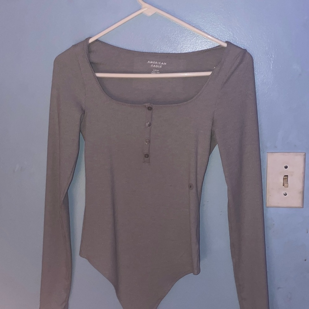 American Eagle gray bodysuit
